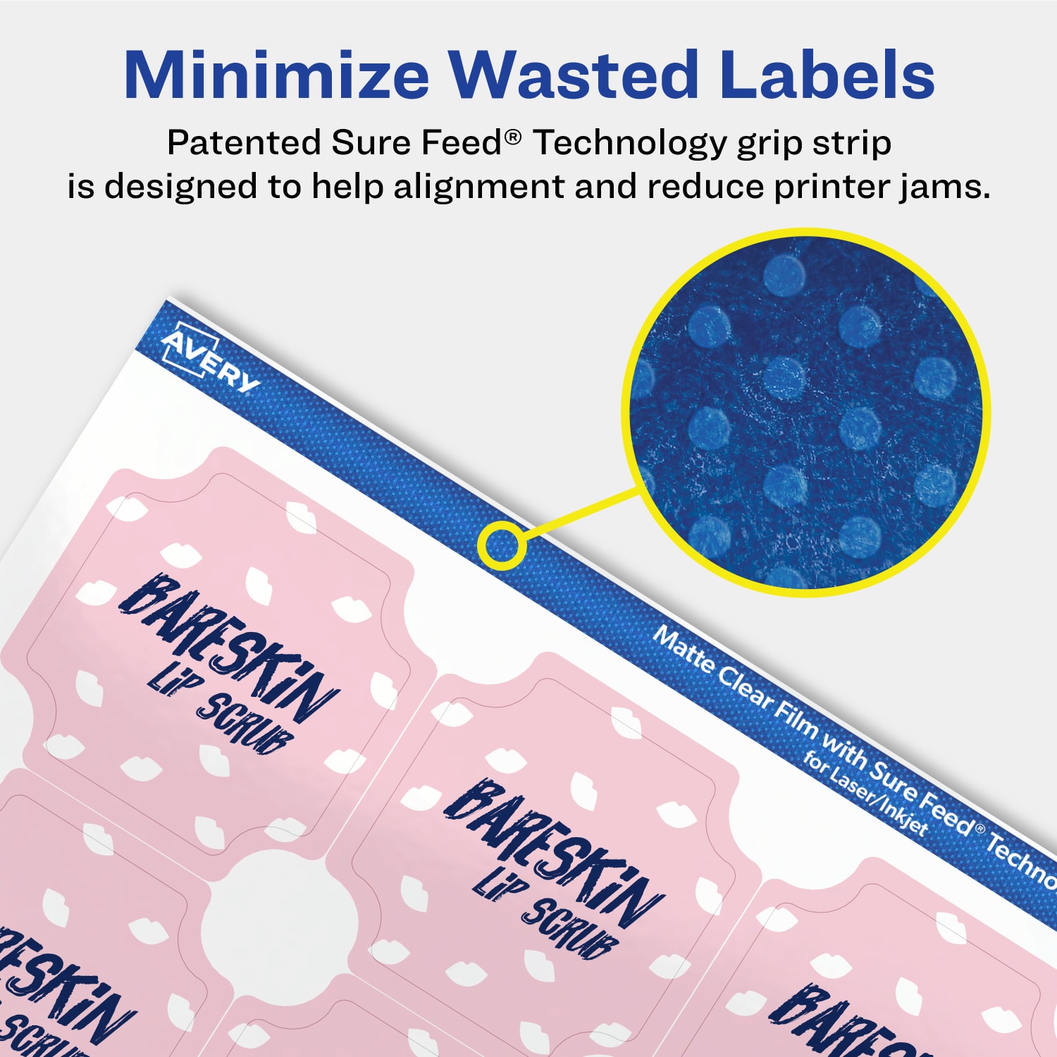 Avery Permanent Labels With Sure Feed, 94110-CMF10, Square Scalloped, 1-5/8in x 1-5/8in, Matte Clear, Pack Of 200 - Image 5