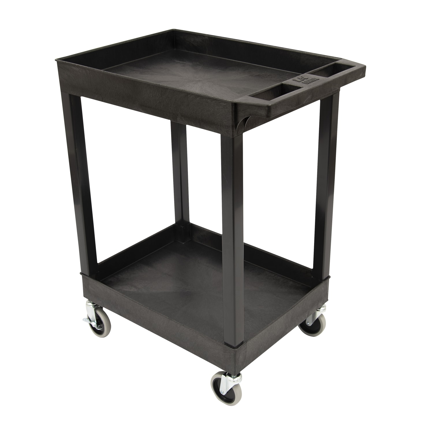 Luxor Plastic Tub Cart, 34 1/4inH x 24inW x 18inD, Black