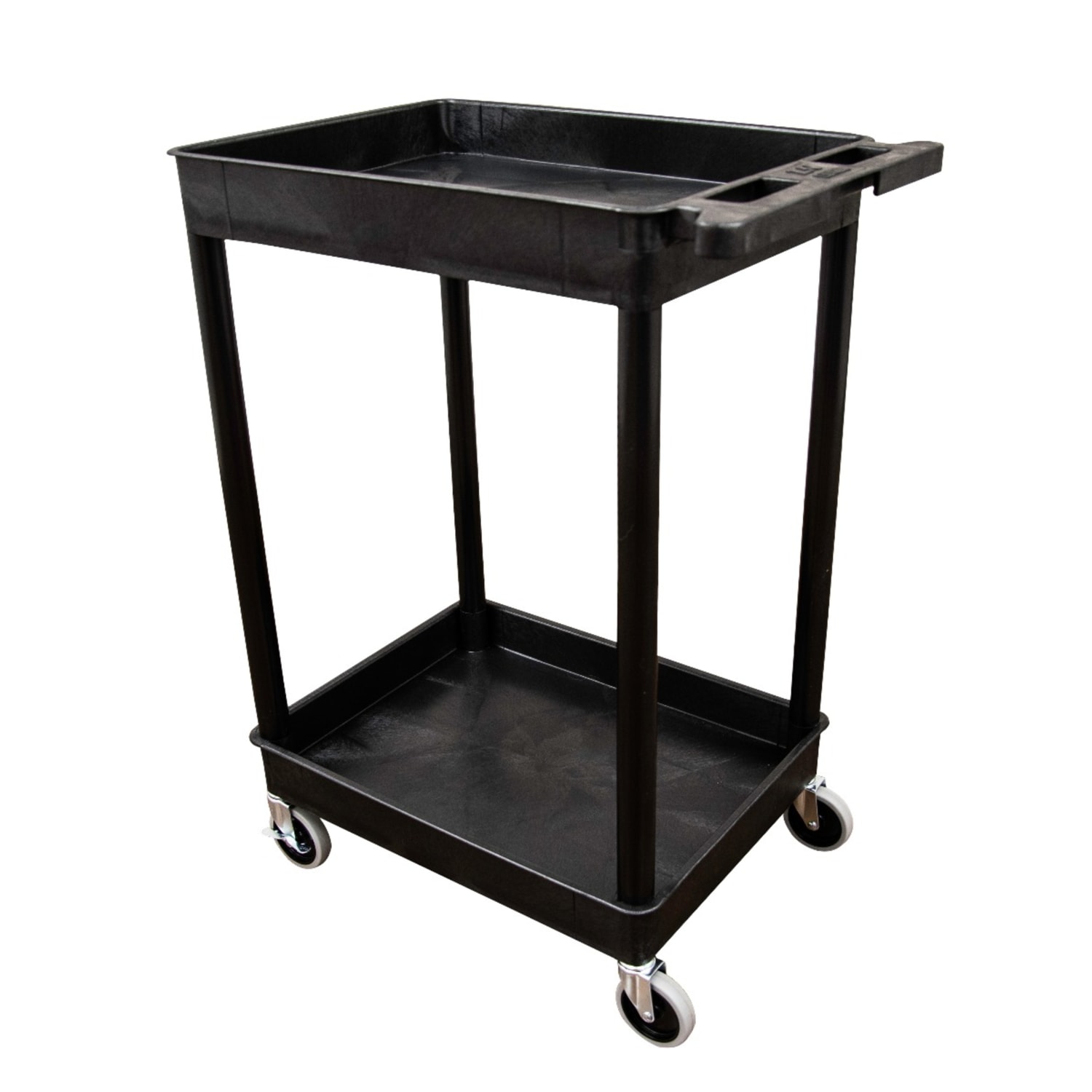 Luxor Plastic Tub Cart, 34 1/4inH x 24inW x 18inD, Black - Image 4
