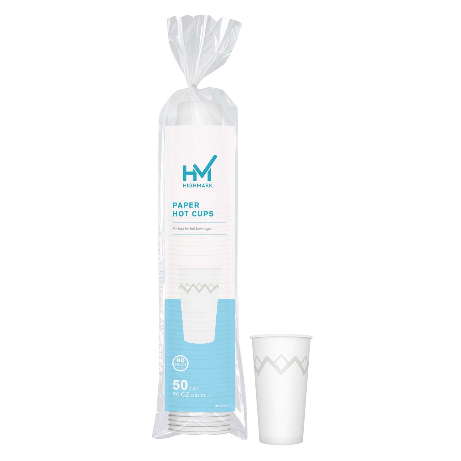 Highmark Paper Hot Cups, 20 Oz, Printed White, Pack Of 50 - Image 3