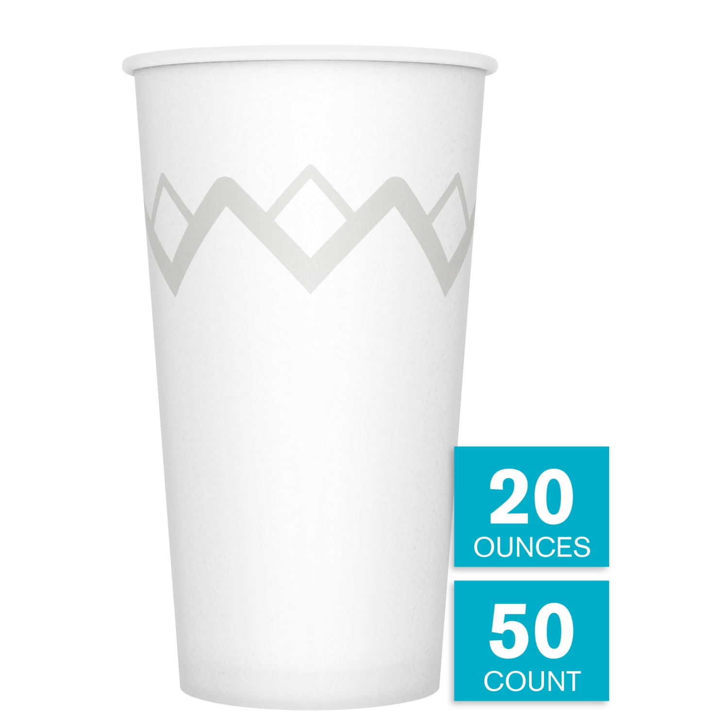 Highmark Paper Hot Cups, 20 Oz, Printed White, Pack Of 50 - Image 4