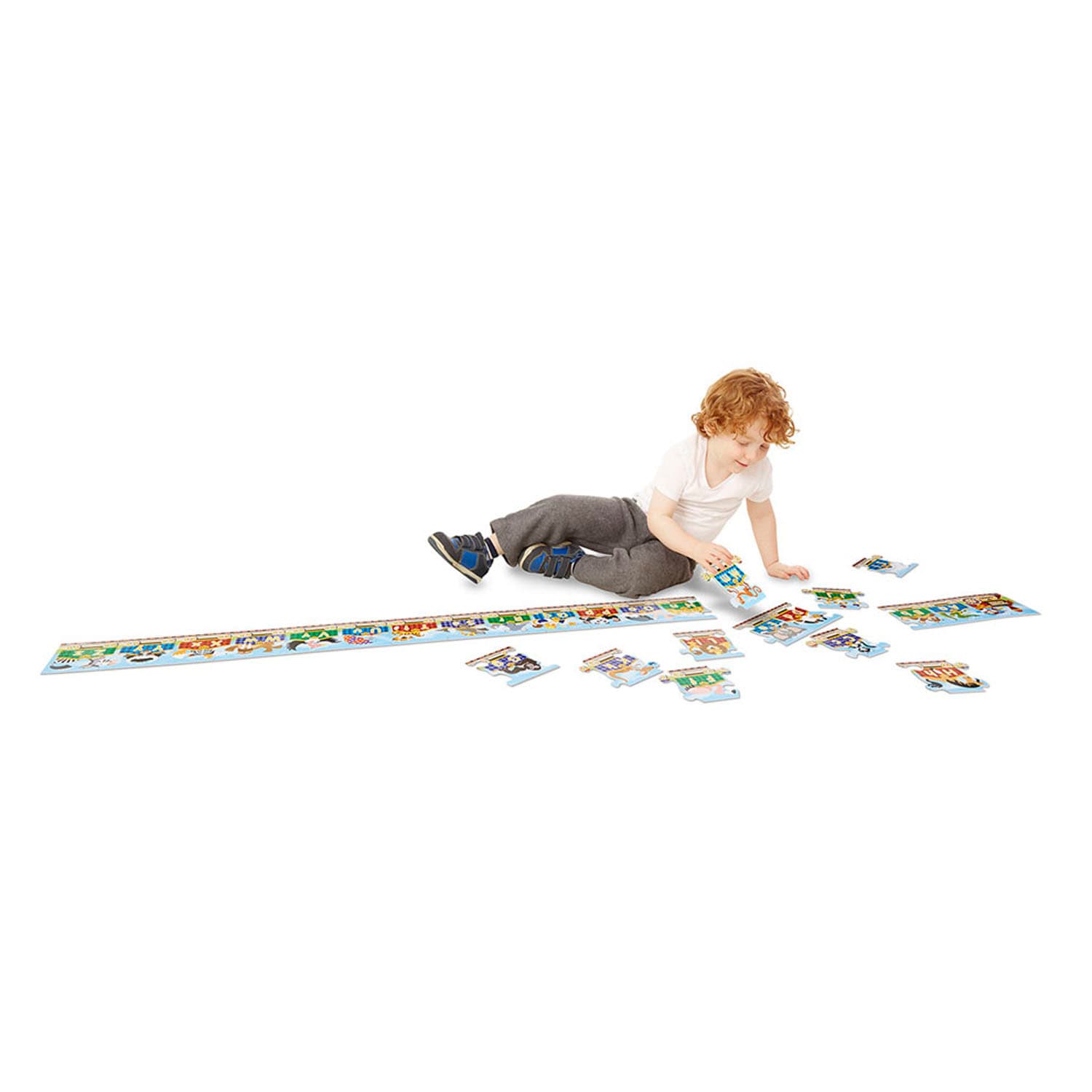 Melissa & Doug Alphabet Express Floor Puzzle, 10ft X 6-1/2in, 27 Pieces - Image 4