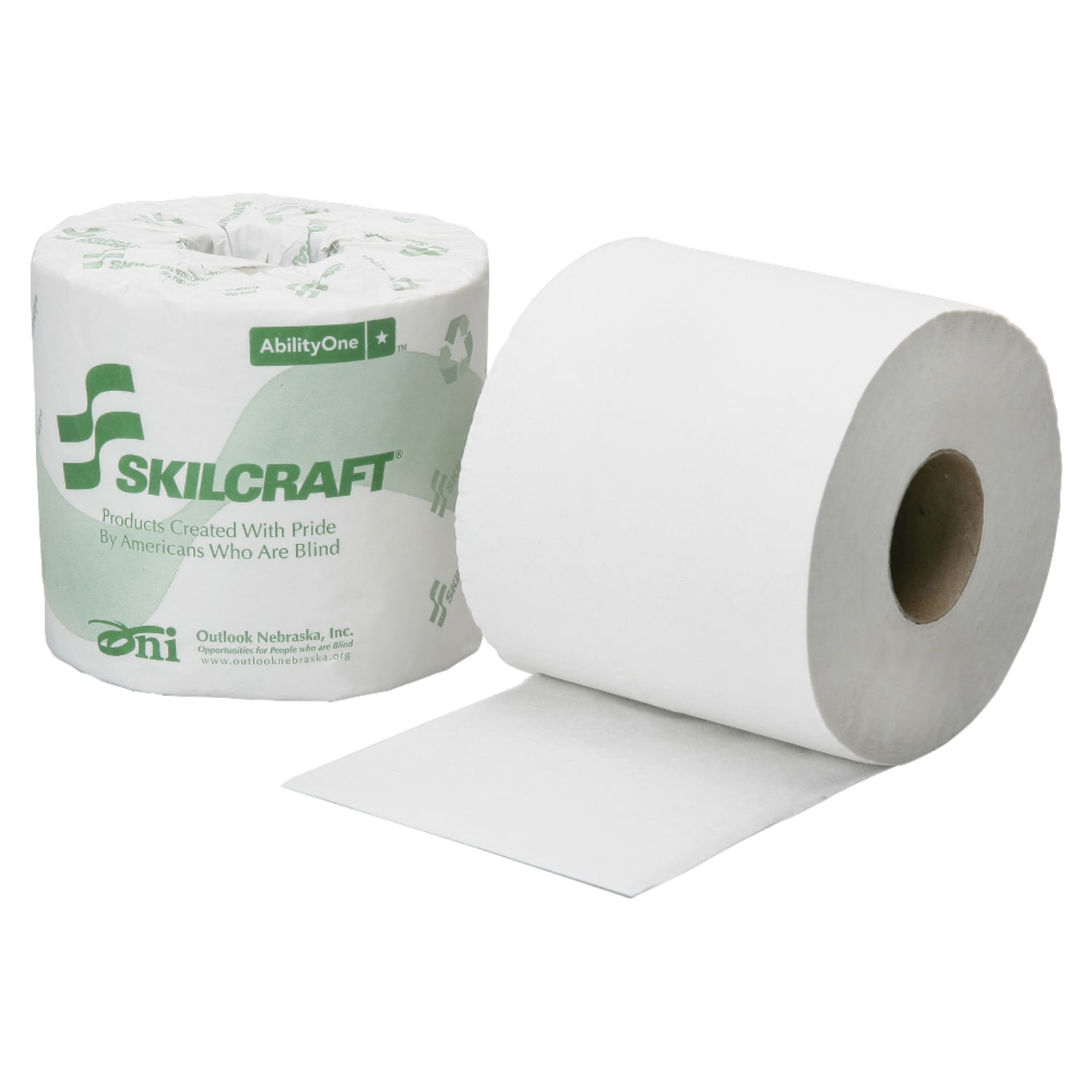 SKILCRAFT 1-Ply Individually Wrapped Toilet Paper, 100% Recycled, 1000 Sheets Per Roll, Pack Of 96 Rolls (AbilityOne 8540-01-630-8728) - Image 3