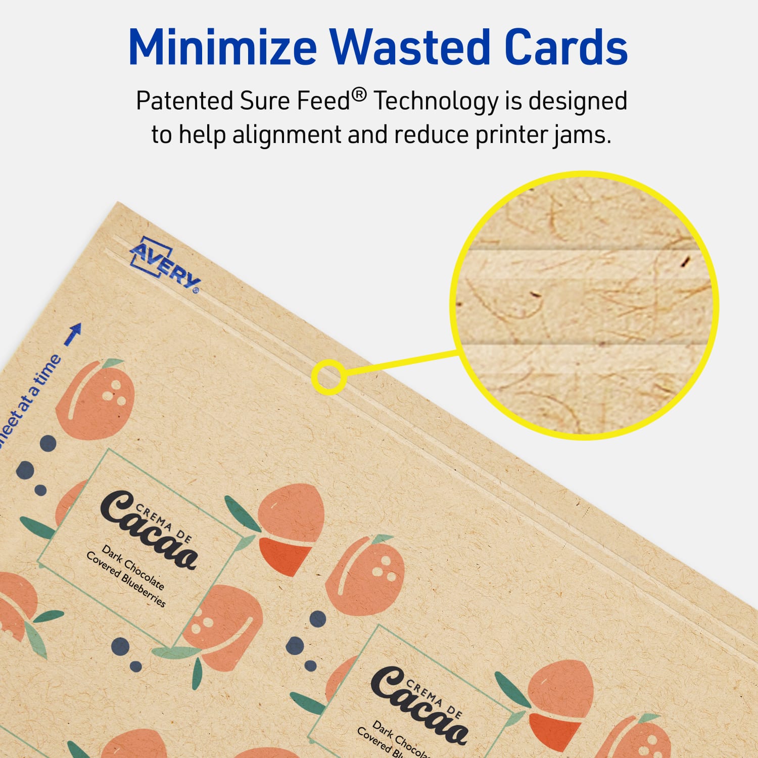 Avery Printable Rounded Corner Business Cards With Sure Feed Technology, Print-To-The-Edge, 2.5inx2.5in, Kraft Brown, Pack Of 90 - Image 5