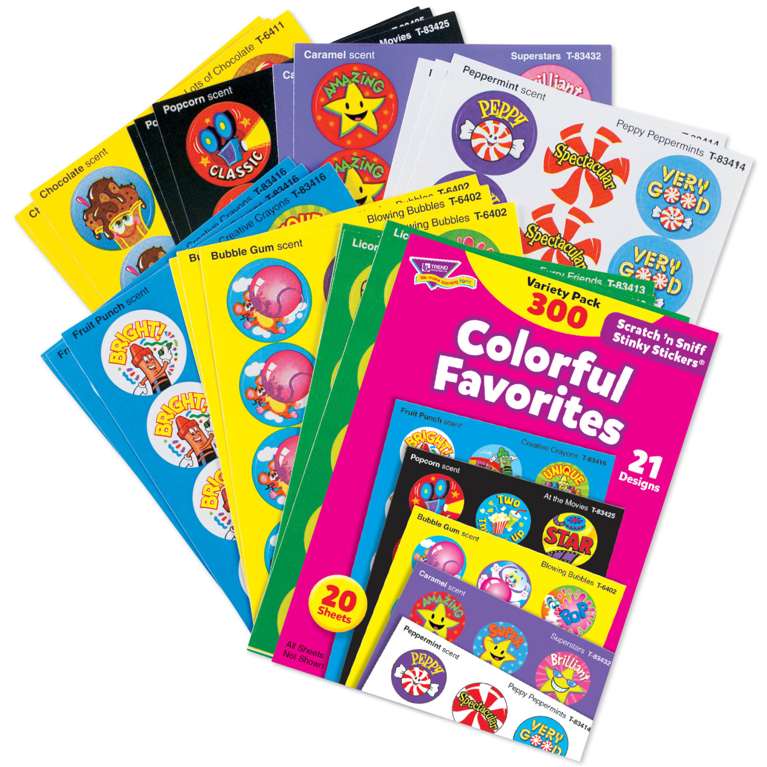 Trend Stinky Stickers, Colorful Favorites, 300 Stickers Per Pack, Set Of 3 Packs - Image 3