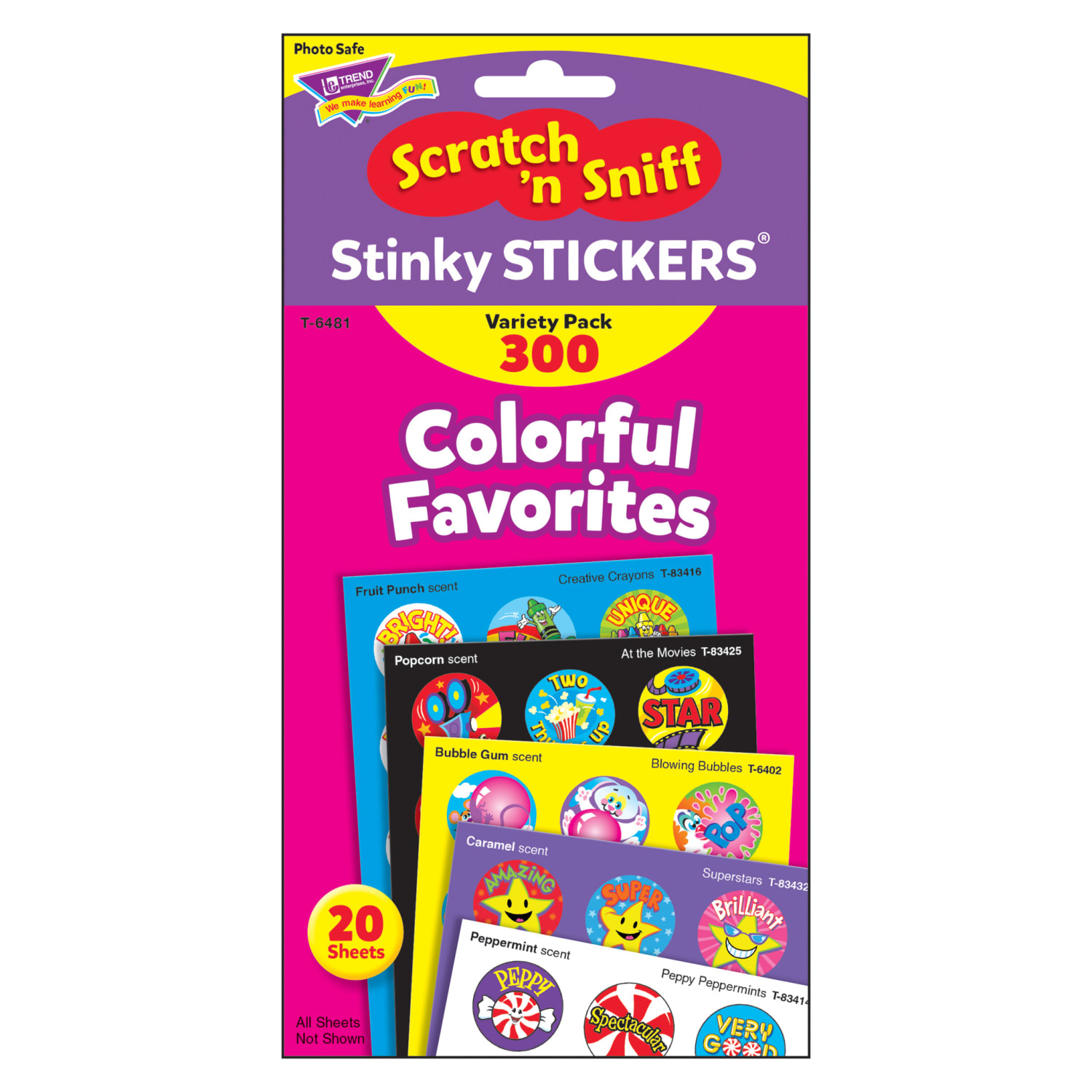 Trend Stinky Stickers, Colorful Favorites, 300 Stickers Per Pack, Set Of 3 Packs - Image 4