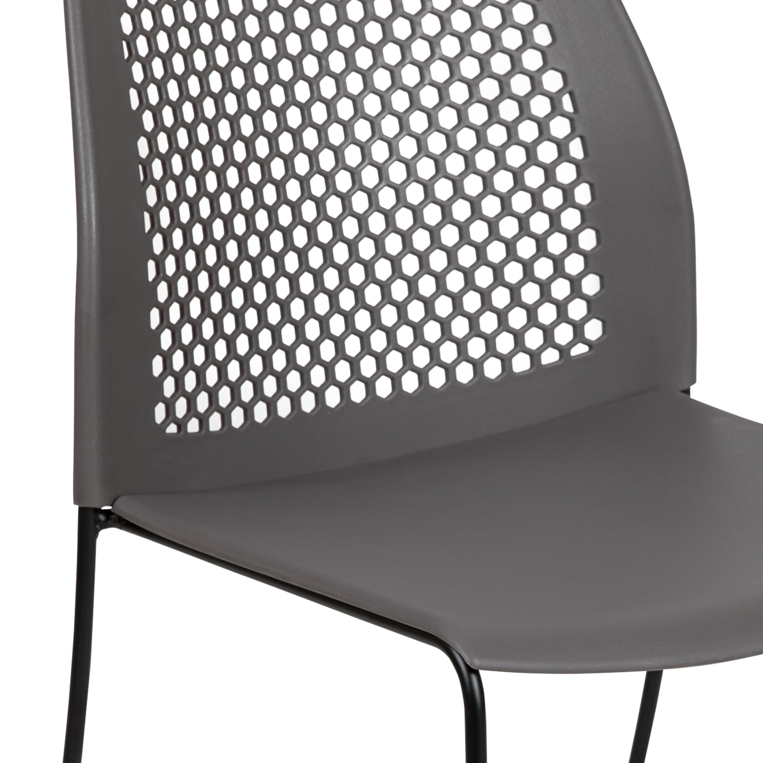 Flash Furniture HERCULES Series Sled-Base Stack Chair With Air-Vent Back, Gray - Image 9