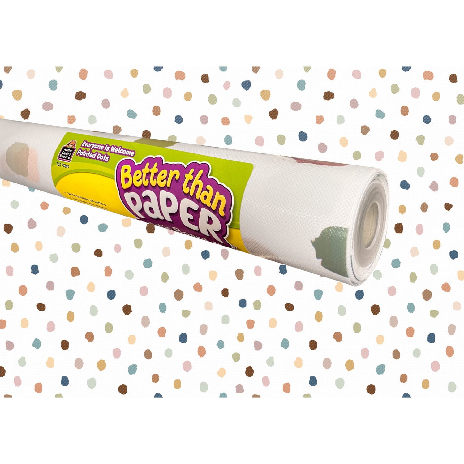 Teacher Created Resources Better Than Paper Bulletin Board Rolls, Everyone Is Welcome Painted Dots, Pack Of 4 Rolls - Image 3