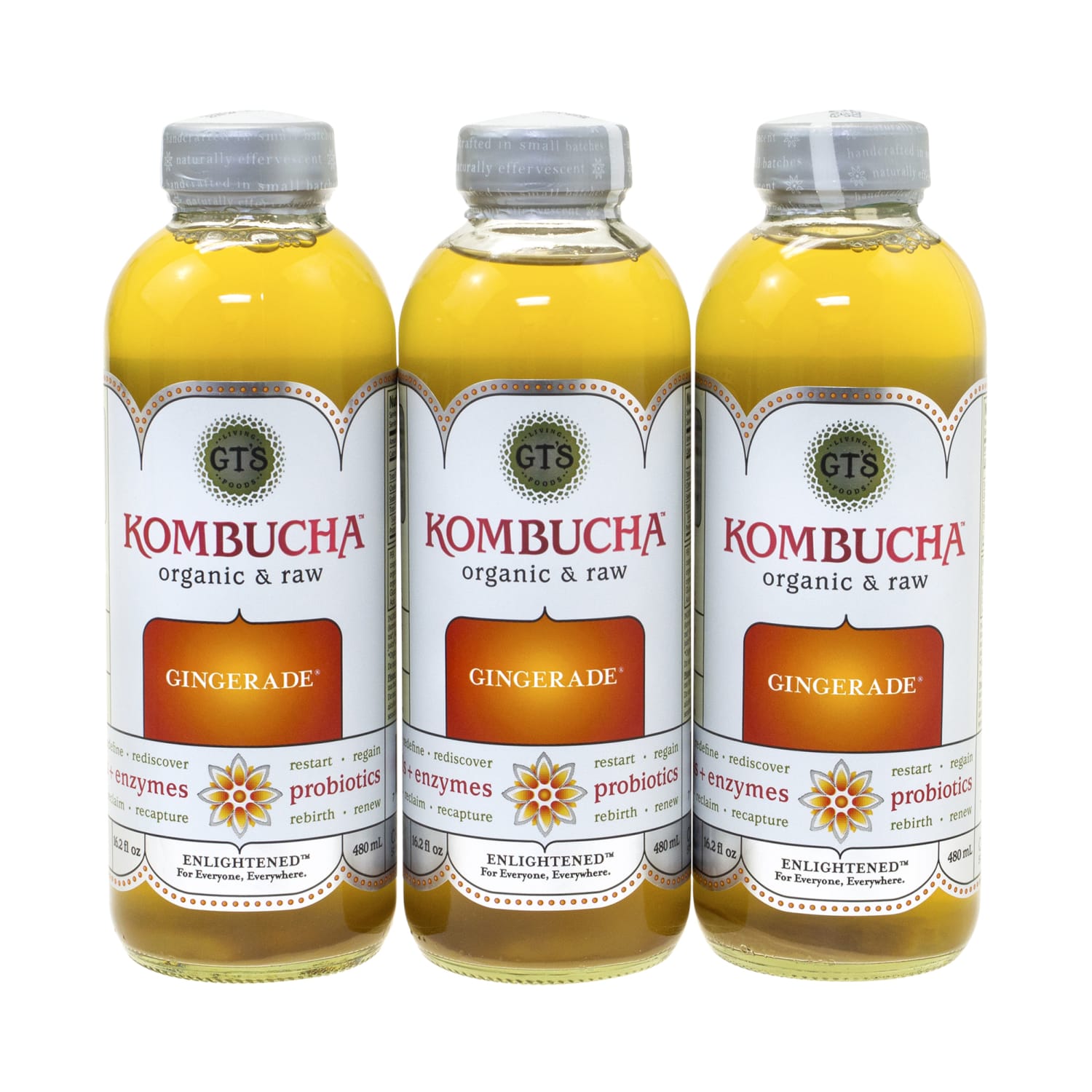 GTs Organic Raw Kombucha Gingerade, 16 Oz, Pack Of 6 - Image 5