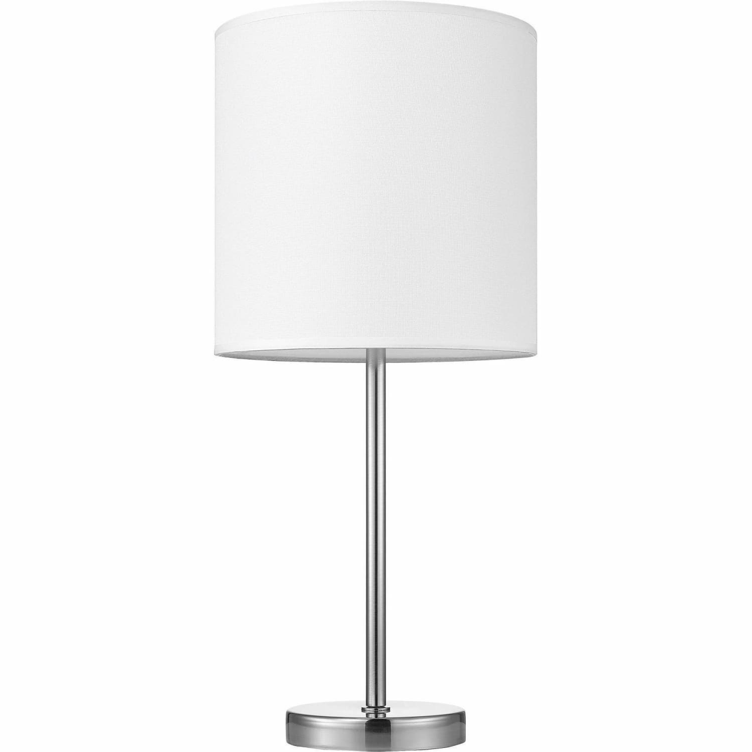 Lorell Linen Shade LED Lamp, Table, White/Silver - Image 4