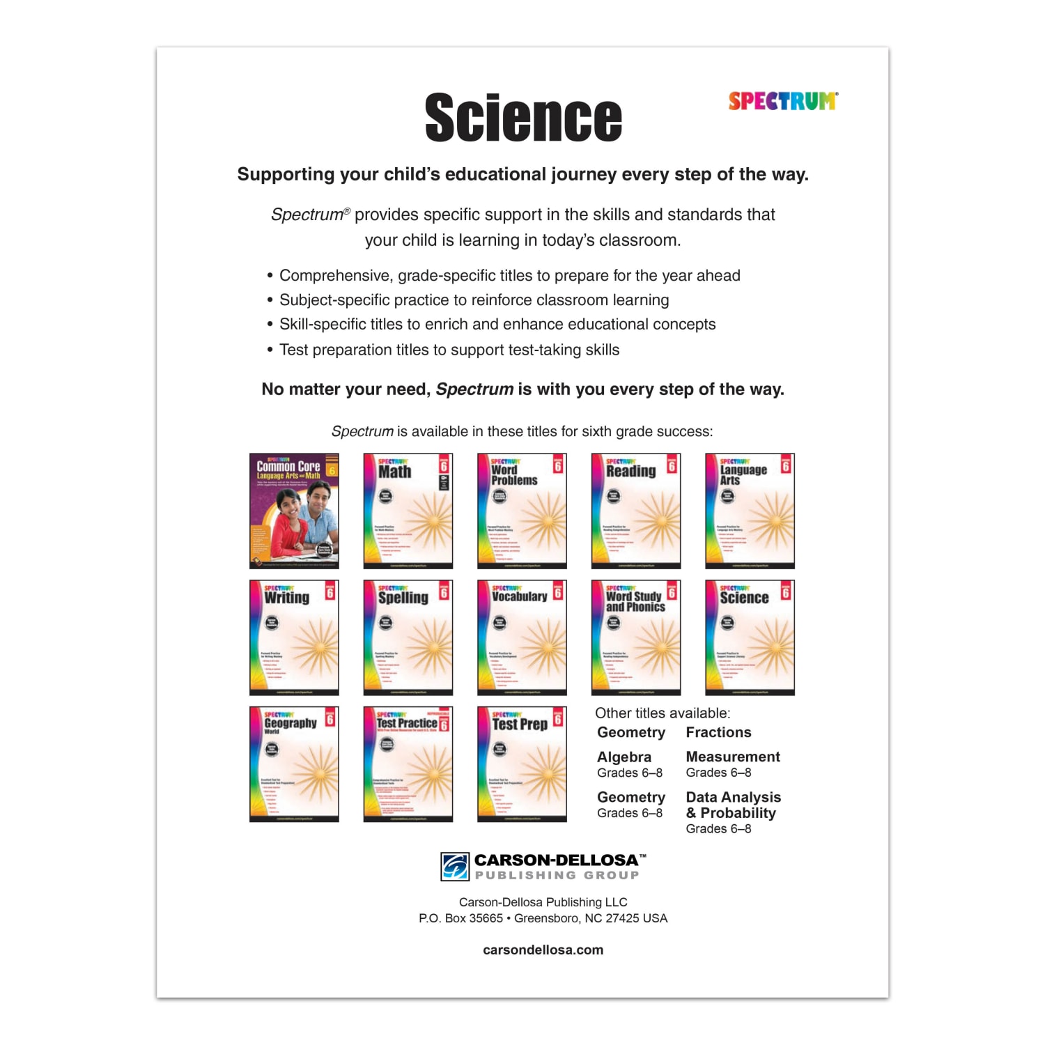 Carson-Dellosa Spectrum Science Workbook, Grade 6 - Image 4
