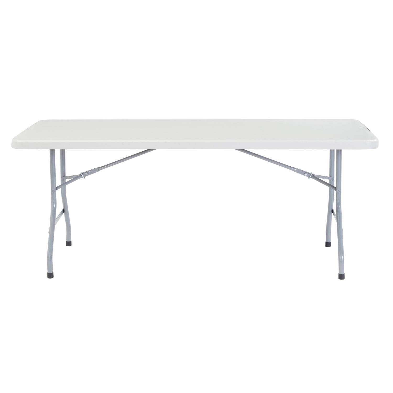 National Public Seating Blow-Molded Folding Table, Rectangular, 72inW x 30inD, Light Gray/Gray - Image 3