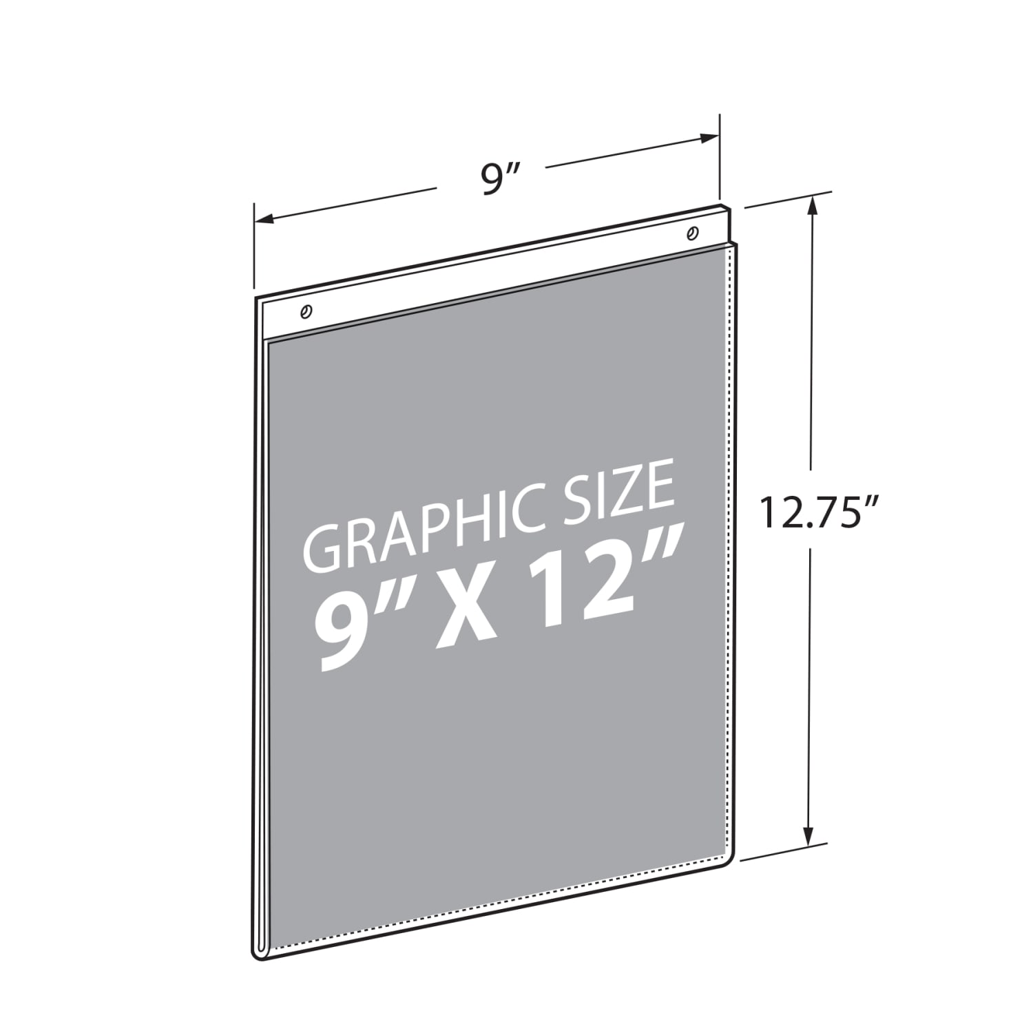 Azar Displays Acrylic Vertical Sign Holders, 12inH x 9inW x 1/4inD, Clear, Pack Of 10 Holders - Image 4