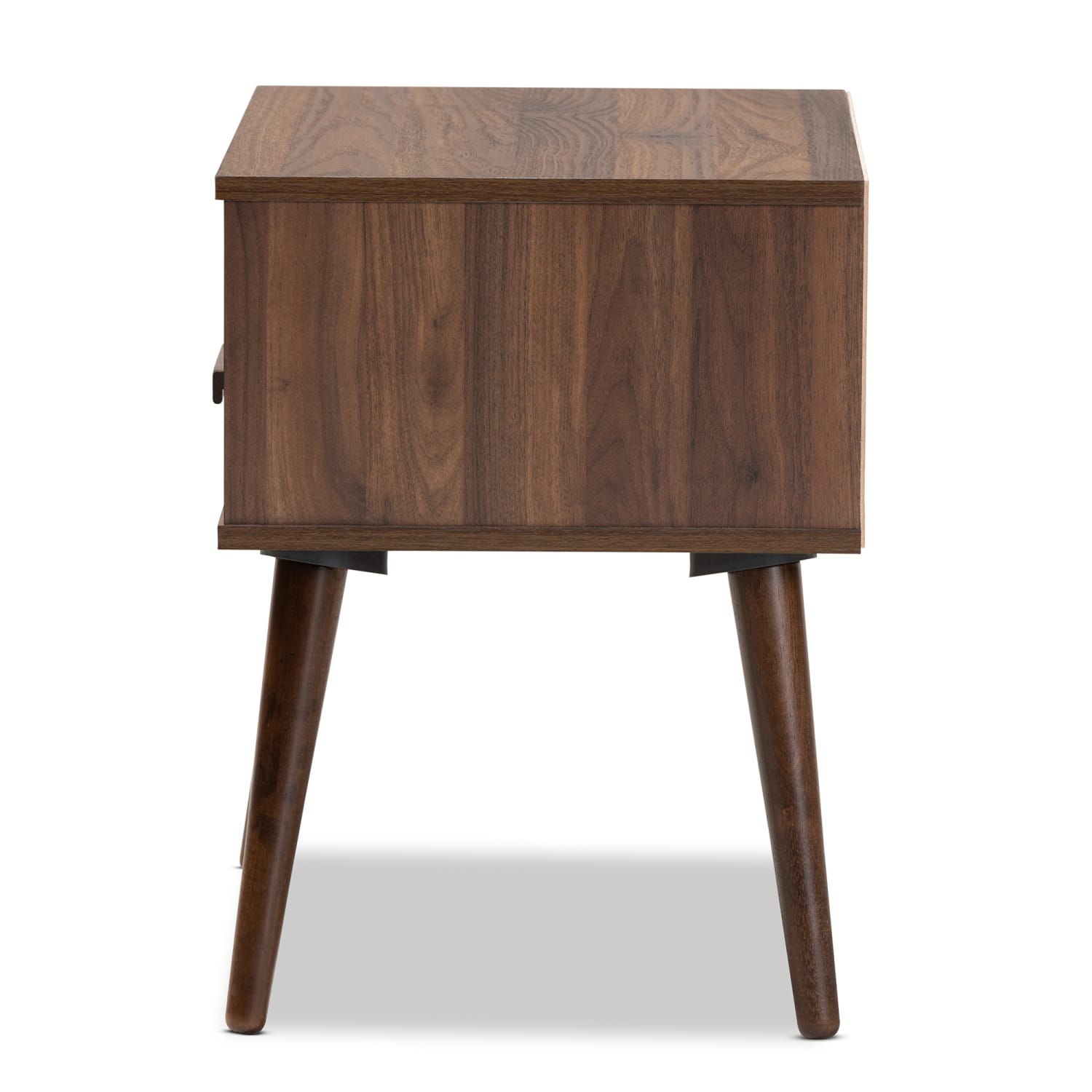 Baxton Studio 2-Tone End Table, 21-5/16inH x 19-3/4inW x 15-5/8inD, White/Walnut - Image 5