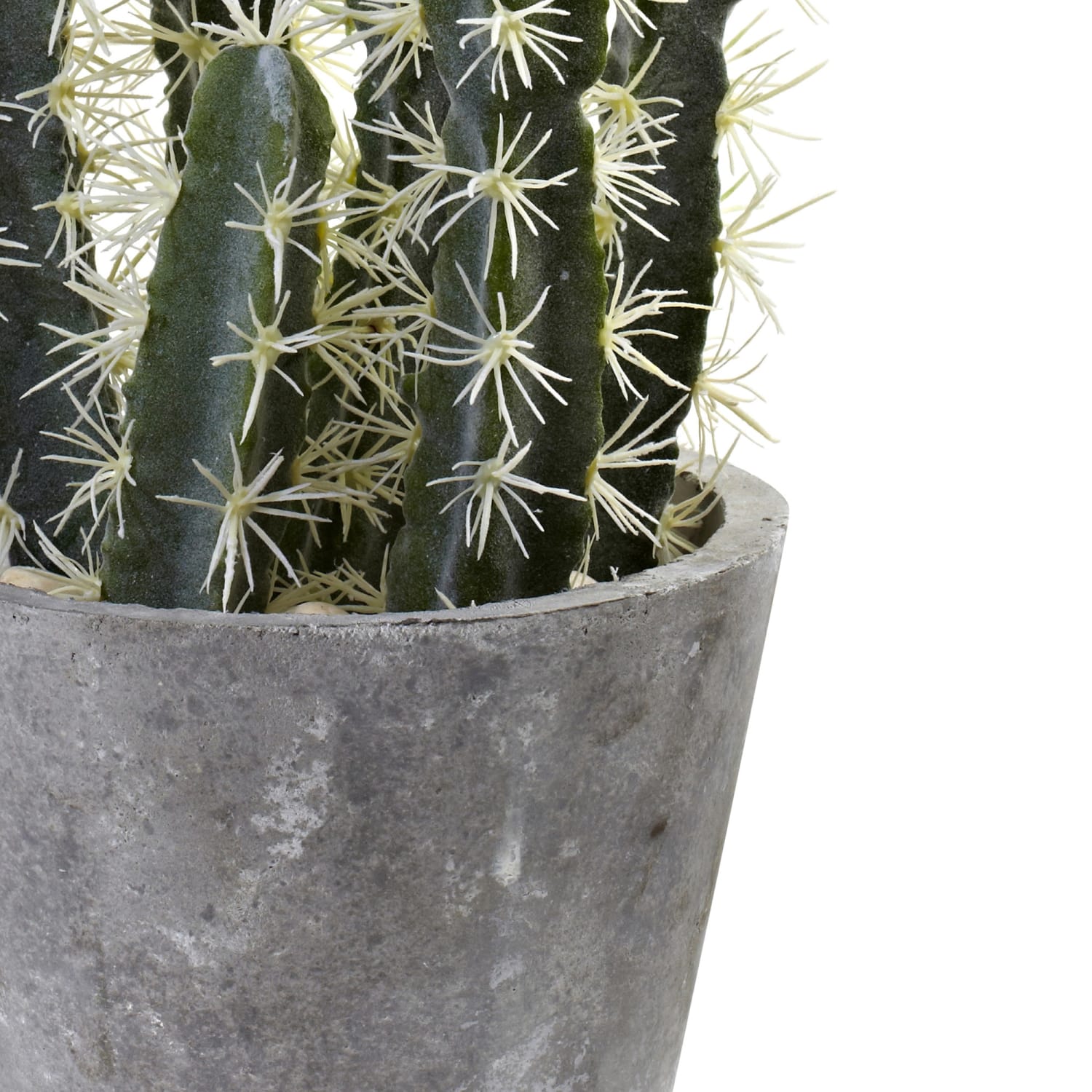 Nearly Natural Cactus 27-1/2inH Plastic Plant Decorative Garden With Cement Planter. 27-1/2inH x 8-1/2inW x 8inD, Green - Image 4