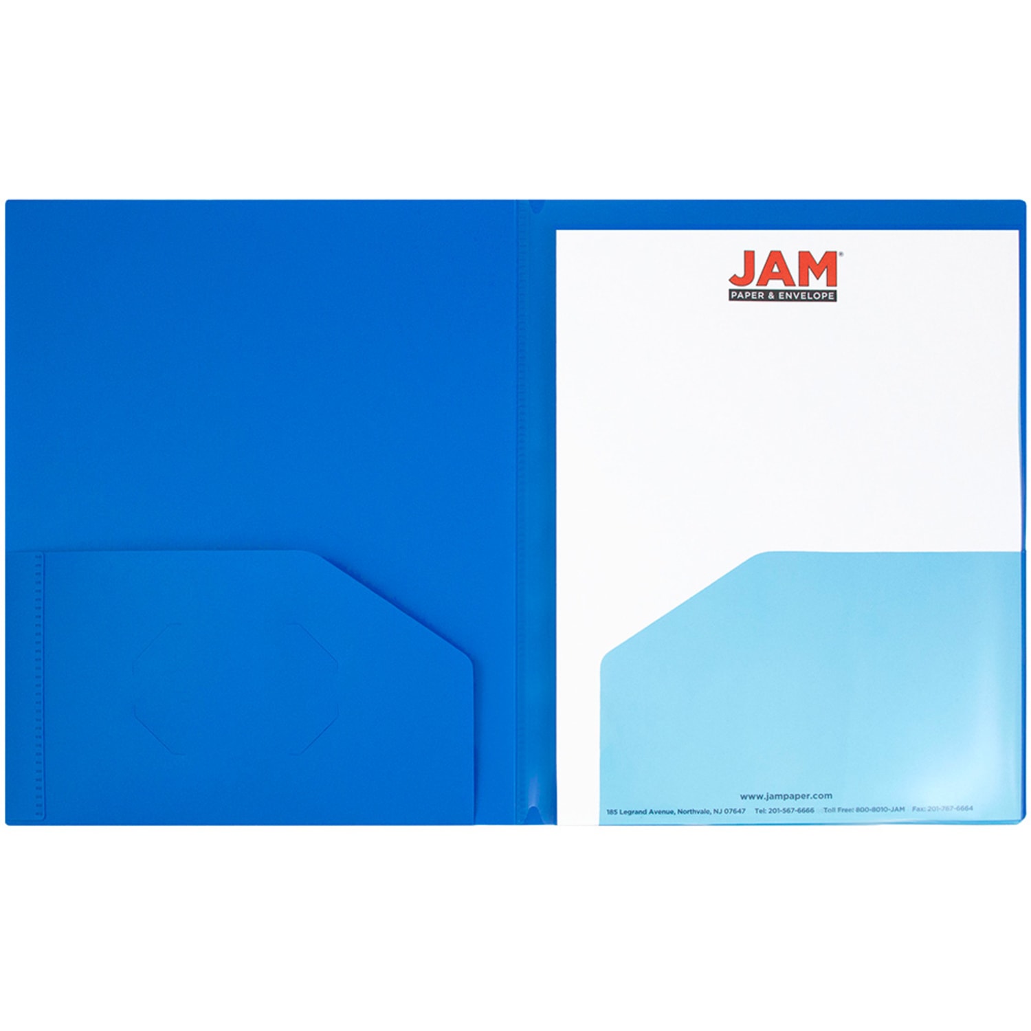 JAM Paper Heavy Duty 4-Pocket Plastic Folders, 9 1/2in x 11 5/8in, Blue, Pack Of 2 - Image 3