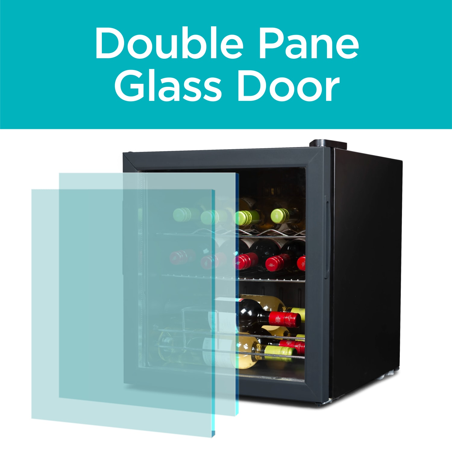 Black+Decker Compressor Wine Cellar, 14-Bottle Capacity, Black/Gray - Image 3