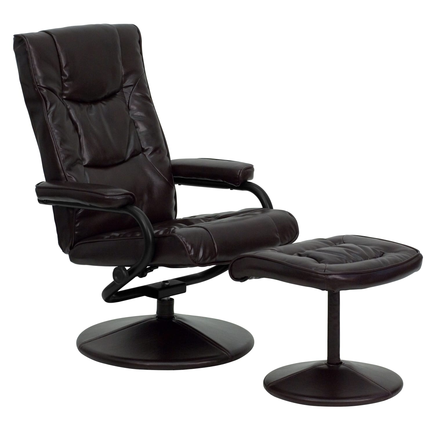 Flash Furniture Contemporary Recliner With Wrapped Base Ottoman Brown PopularChairscom Flash Furniture Contemporary Recliner With Wrapped Base Ottoman Brown PopularChairscom