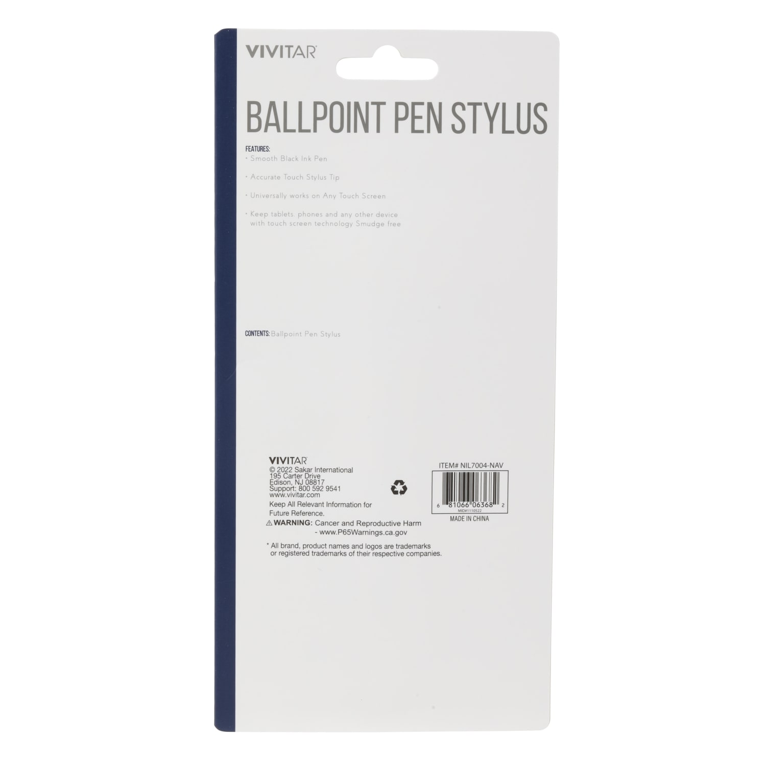 Vivitar Ballpoint Pen Stylus, Navy, NIL7004-NAV-STK-24 - Image 3