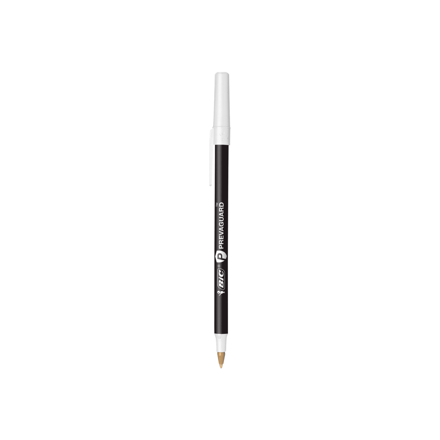 BIC Prevaguard Round Stic Pens With Antimicrobial Additive, Medium Point, 1.0 mm, Black Barrel, Black Ink, Pack Of 8 Pens - Image 6