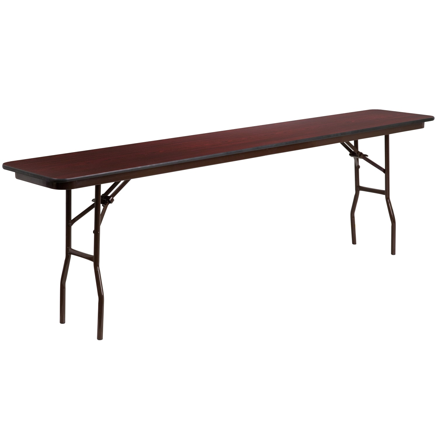 Flash Furniture Melamine Laminate Folding Training Table, 30inH x 18inW x 96inD, Mahogany - Image 3