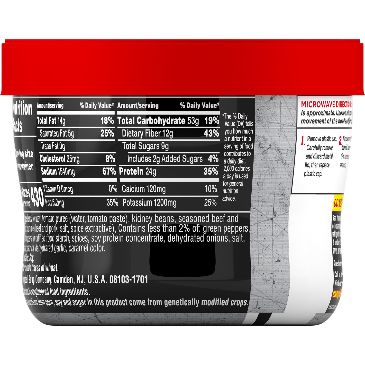 Campbells Chunky Firehouse Hot And Spicy Chili, 15.25 Oz, Case Of 8 Bowls - Image 3