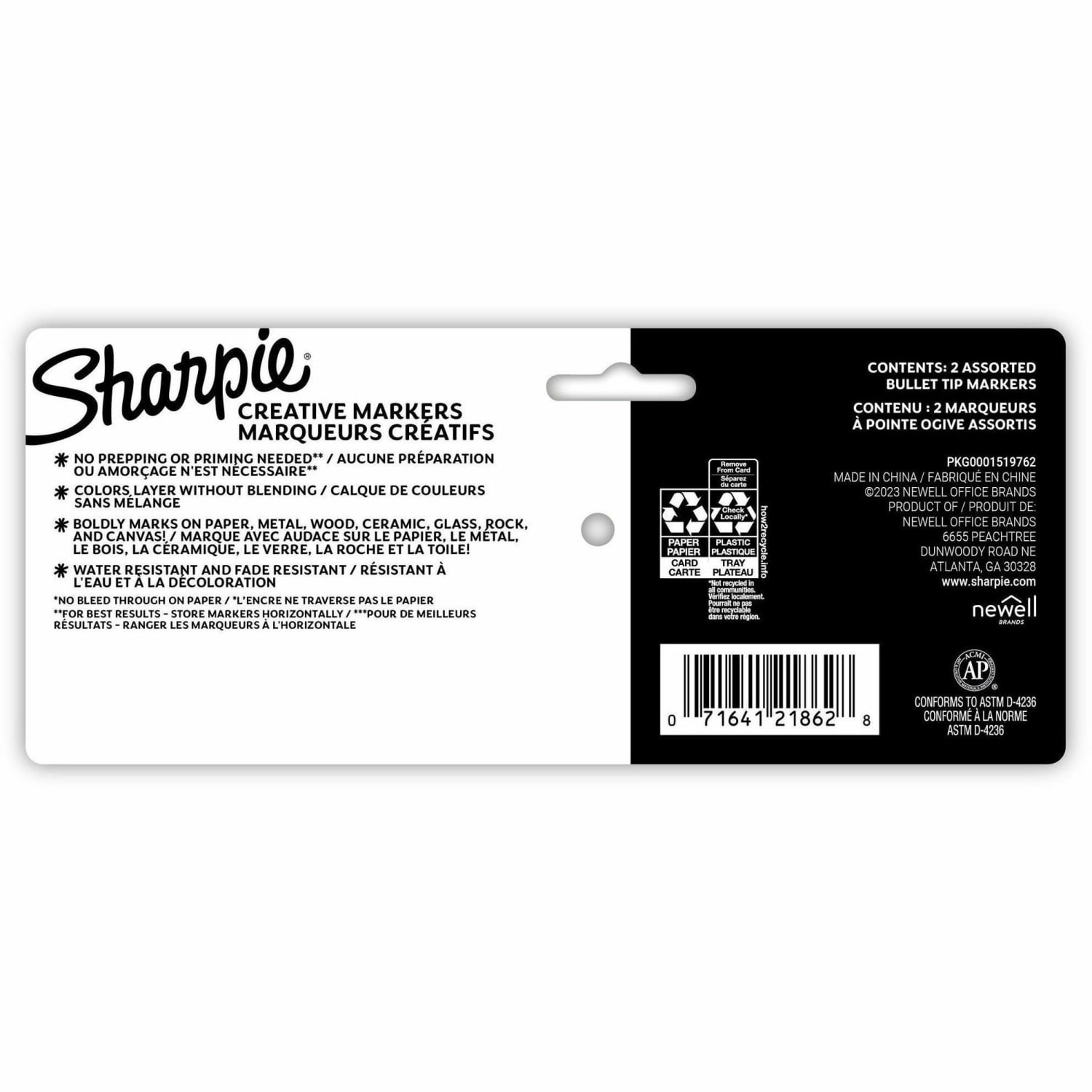 Sharpie Creative Markers, Water-Based Acrylic Markers, Bullet Tip - Assorted Ink - Water Based - 2 / Pack - Image 4