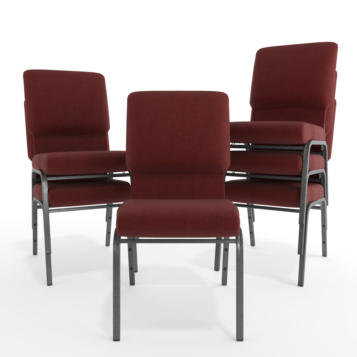 Flash Furniture Advantage Church Chair MaroonSilver Vein PCHT185104 PopularChairscom