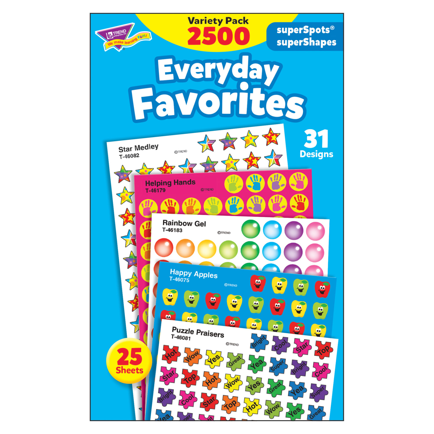 Trend SuperSpots Stickers, Everyday Favorites, 2,500 Stickers Per Pack, Set Of 3 Packs - Image 3