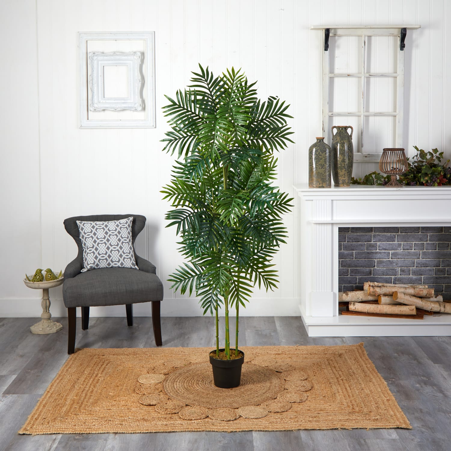 Nearly Natural Phoenix Palm 72inH Artificial Tree With Pot, 72inH x 15inW x 15inD, Green - Image 4