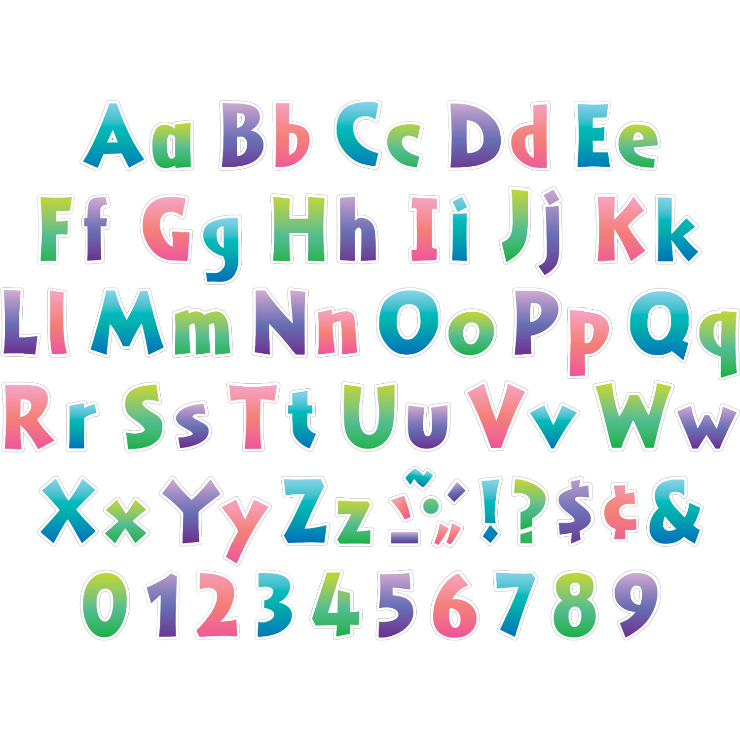 Barker Creek Letter Pop-Outs, 4in, Ombre, Set of 510 Pop-Outs - Image 3