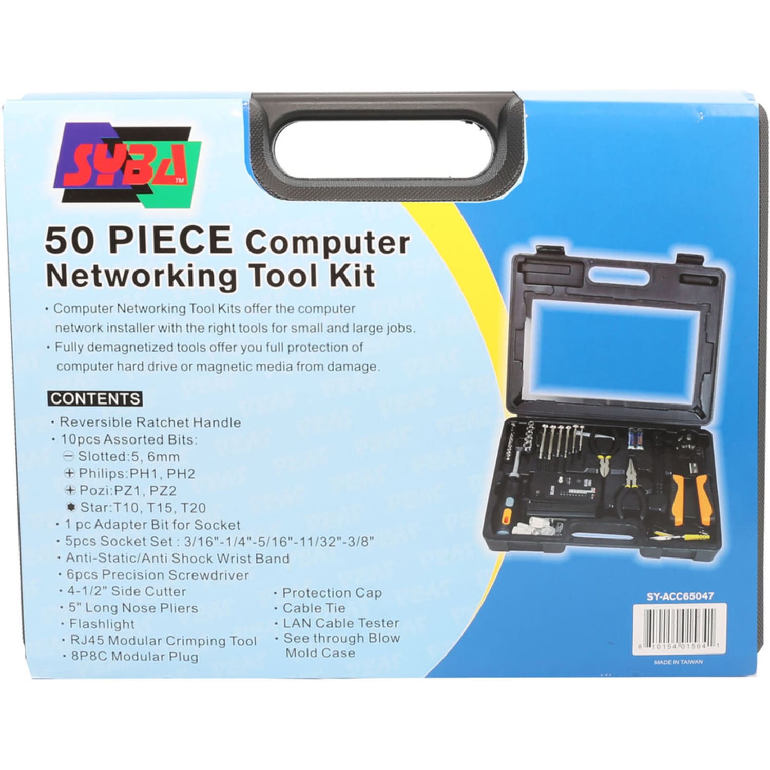 SYBA Multimedia 50-Piece Computer Network Installation Kit With Multi-Module Cable Tester, Black, SY-ACC65047 - Image 4