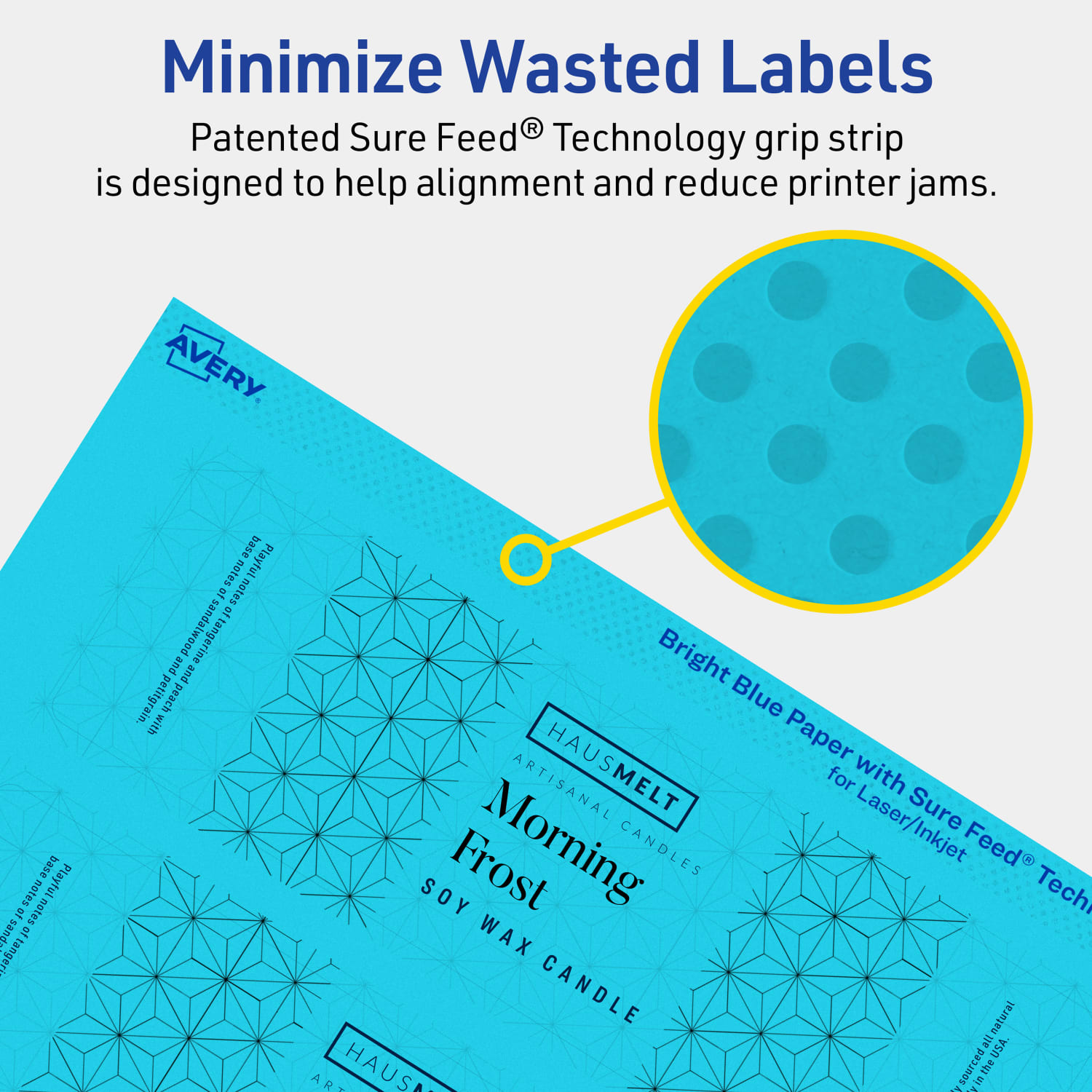 Avery Print-To-The-Edge Labels With Sure Feed Technology, 94243-BBP20, Rectangle, 2in x 7in, Matte Bright Blue, Pack of 80 - Image 5