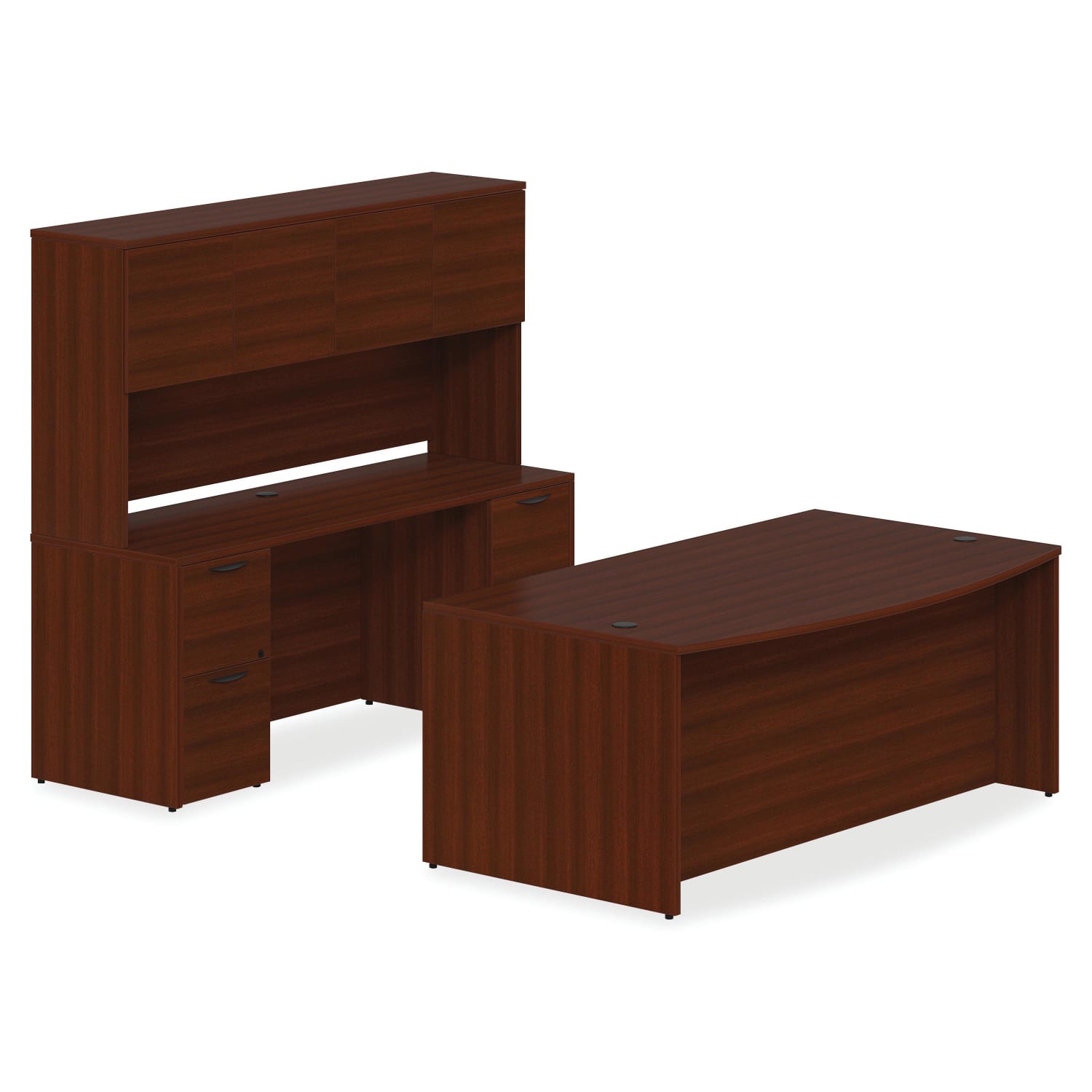 Lorell Prominence 2.0 48inW Right Desk Return, Mahogany - Image 6