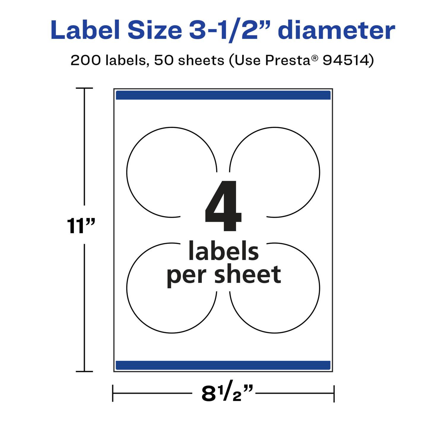 Avery Glossy Permanent Labels With Sure Feed, 94514-WGP50, Round, 3-1/2in Diameter, White, Pack Of 200 - Image 6