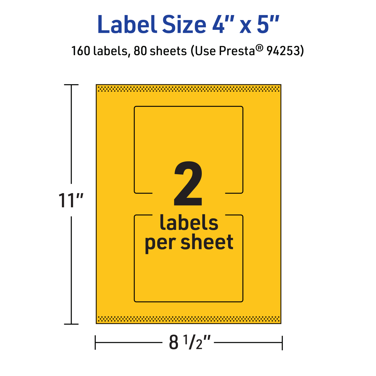 Avery Print-To-The-Edge Labels With Sure Feed Technology, 94253-BYP80, Rectangle, 4in x 5in, Matte Bright Yellow, Pack of 160 - Image 6