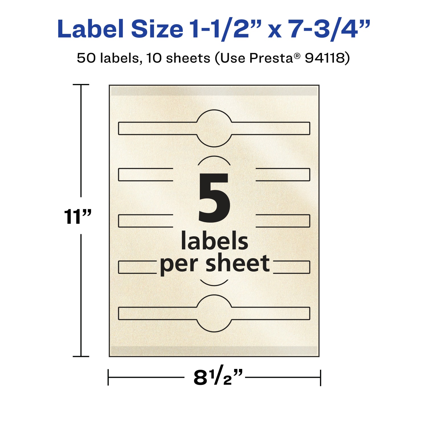 Avery Pearlized Permanent Labels With Sure Feed, 94118-PIP10, Cigar, 1-1/2in x 7-3/4in, Ivory, Pack Of 50 Labels - Image 5