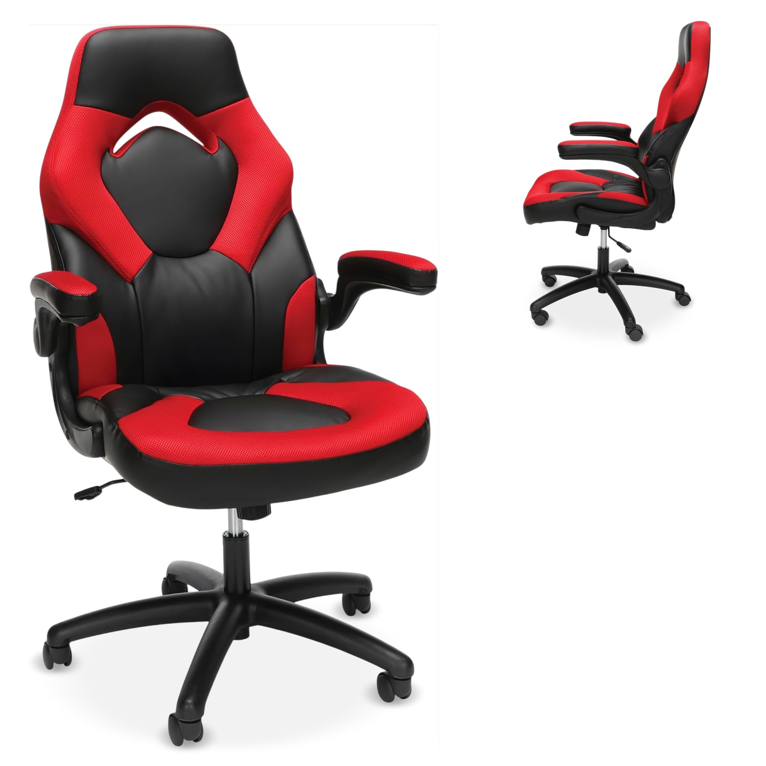 Respawn Racing Style Ergonomic Bonded Leather Computer Gaming Chair, Red