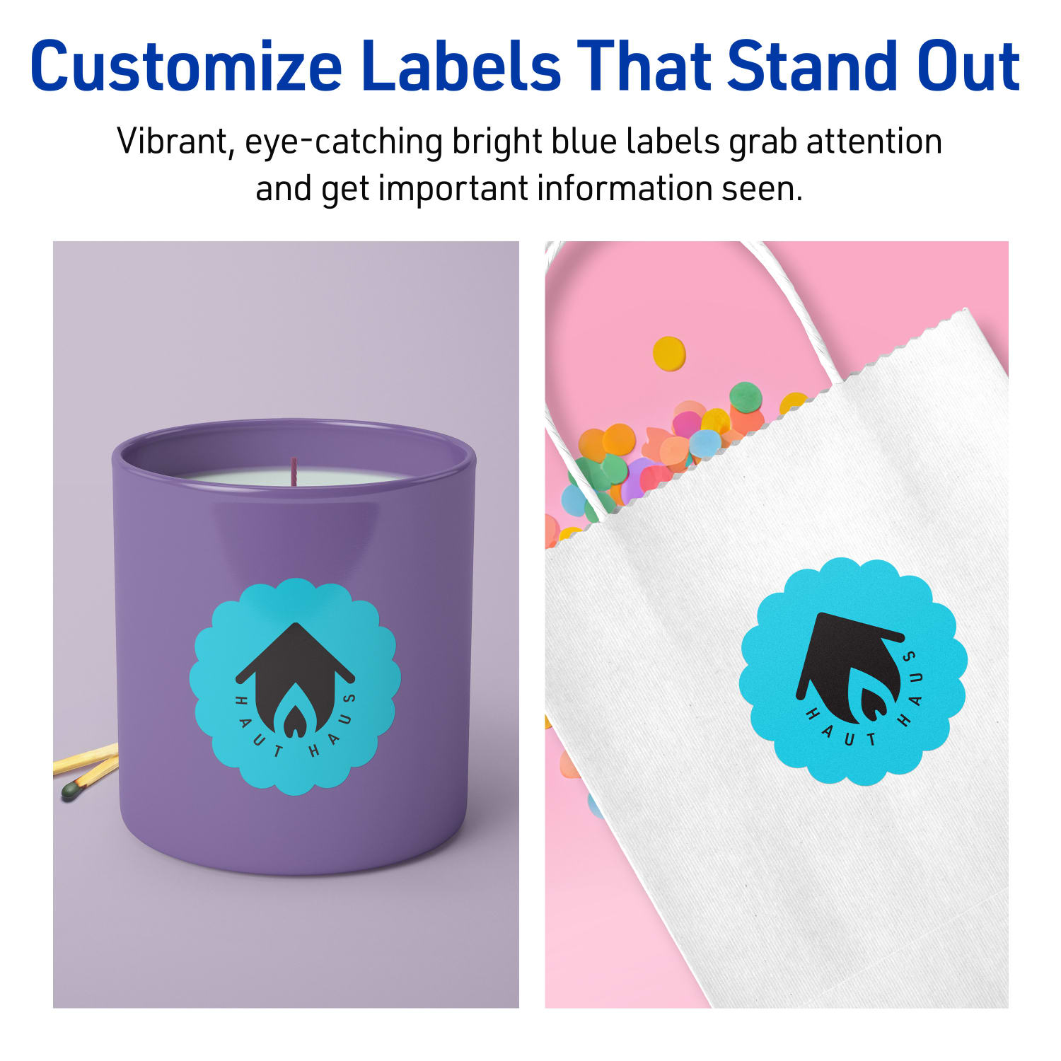 Avery Print-To-The-Edge Labels With Sure Feed Technology, 94516-BBP80, Round Scalloped, 2-1/2in, Matte Bright Blue, Pack of 720 - Image 4