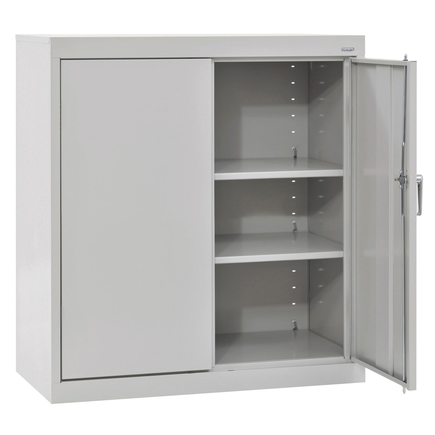 Sandusky Classic Series Medium-Duty Assembled Counter-Height Storage Cabinet, 36inH x 36inW x 18inD, Dove Gray