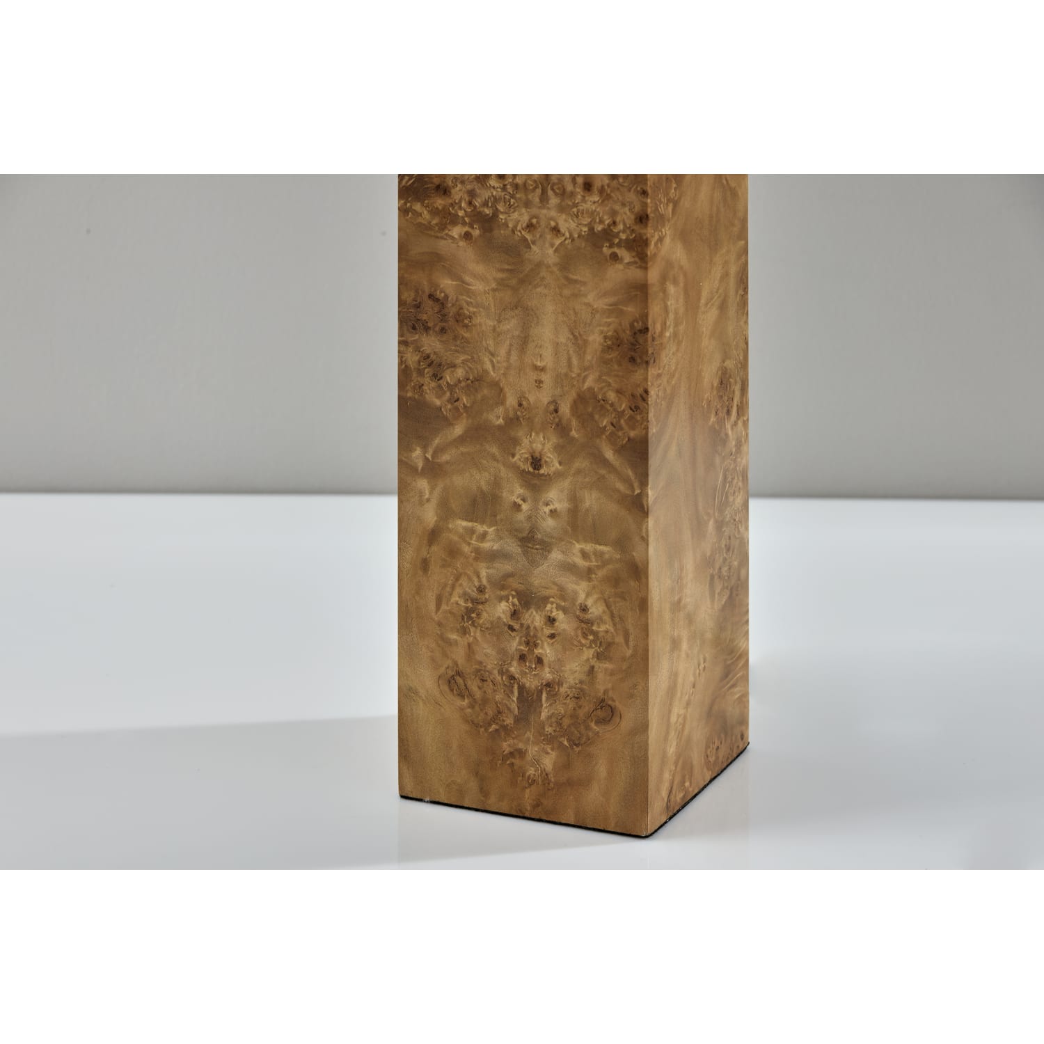 Adesso Frederick Table Lamp, 23-1/4in, White Shade/Burled Wood Base - Image 3