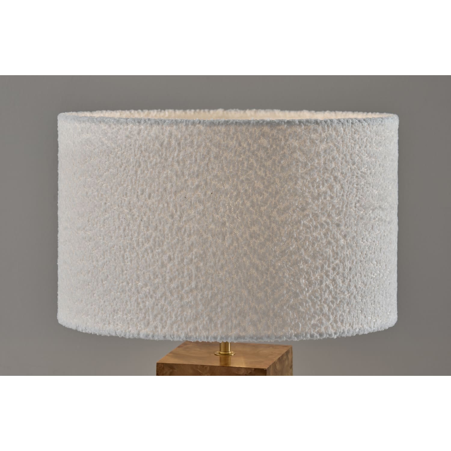 Adesso Frederick Table Lamp, 23-1/4in, White Shade/Burled Wood Base - Image 5