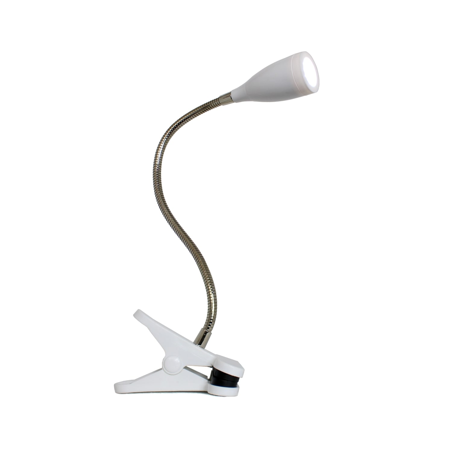Simple Designs Flexible Gooseneck LED Clip Desk Lamp, Adjustable, White - Image 4