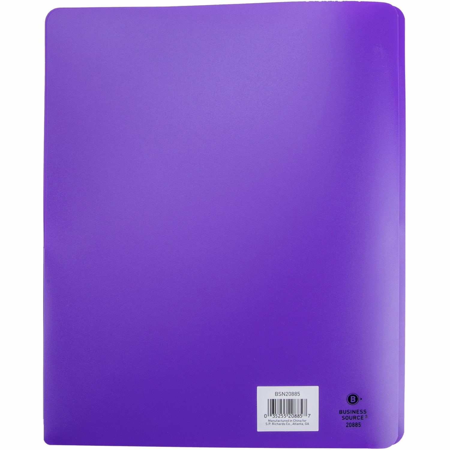 Business Source Letter Portfolio - 8 1/2in x 11in - 50 Sheet Capacity - 3 x Prong Fastener(s) - 2 Pocket(s) - Purple - 1 Each - Image 4