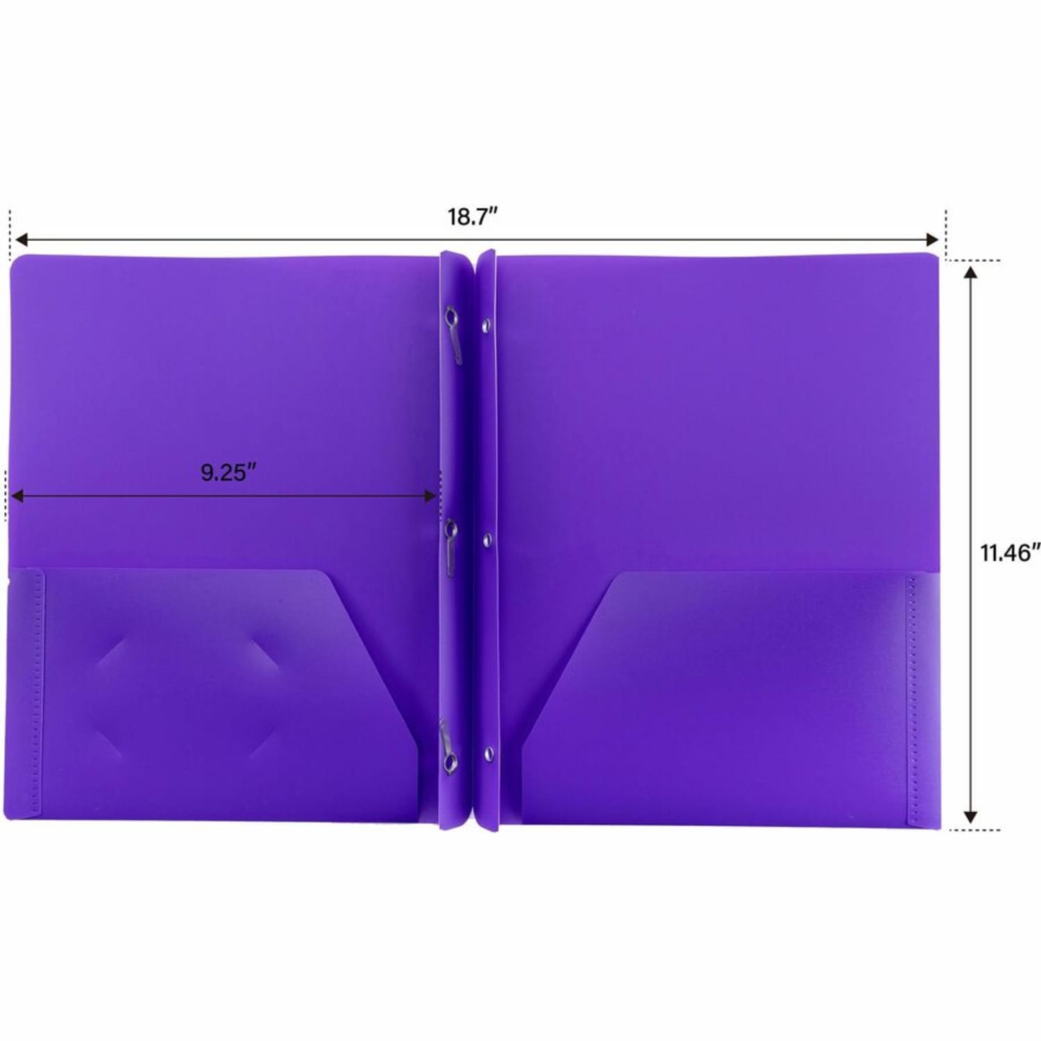 Business Source Letter Portfolio - 8 1/2in x 11in - 50 Sheet Capacity - 3 x Prong Fastener(s) - 2 Pocket(s) - Purple - 1 Each - Image 5