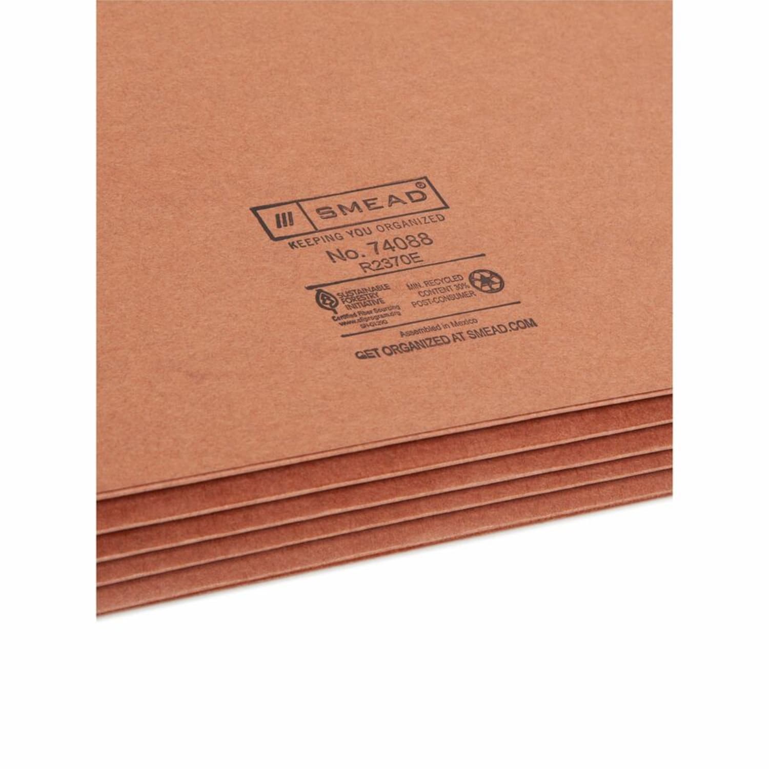 Smead 2/5-Cut Top-Tab File Pockets, Legal Size, 3 1/2in Expansion, 30% Recycled, Redrope, Box Of 25 - Image 6