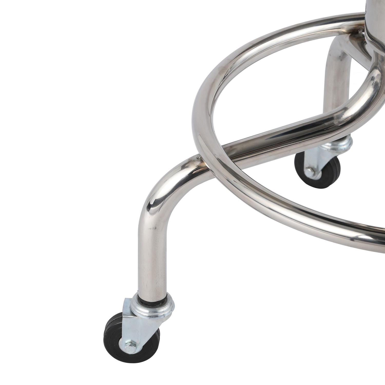 Alpine VivaComfort Height Adjustable Exam Stool With Circular Foot Ring Midnight ExpressSilver PopularChairscom