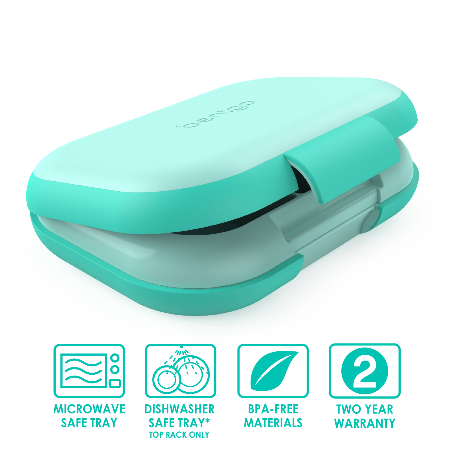 Bentgo Kids Chill Lunch Box, 2inH x 6-1/2inW x 9inD, Aqua - Image 4
