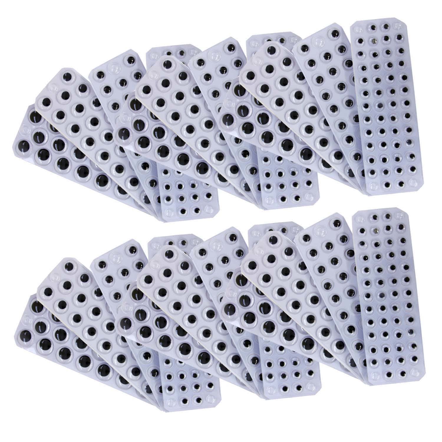 Creativity Street Peel & Stick Wiggle Eyes, Assorted Sizes, Black/White, 137 Eyes Per Pack, Set Of 6 Packs