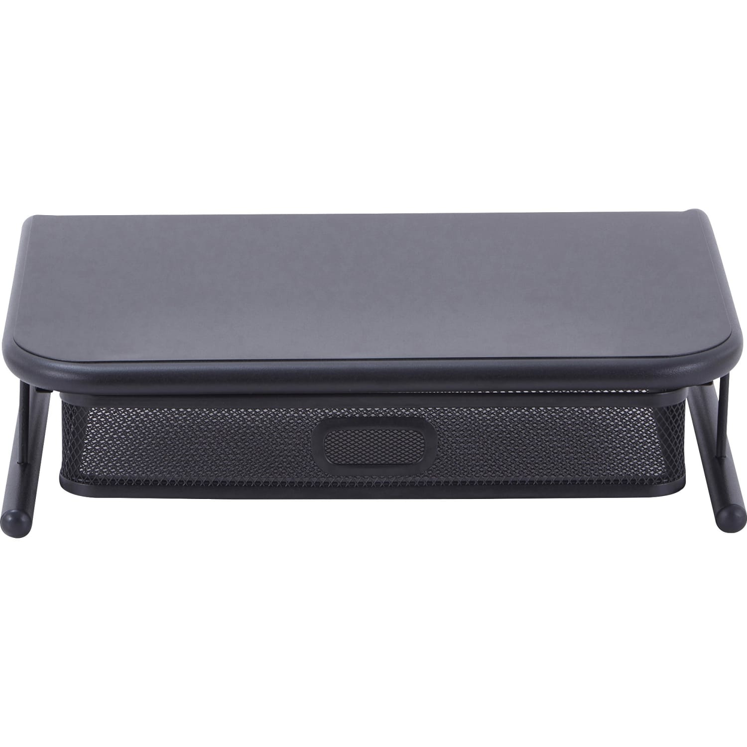 Lorell Mesh Wire Monitor Stand - Desktop - Powder Coated - Steel - Black - Image 3